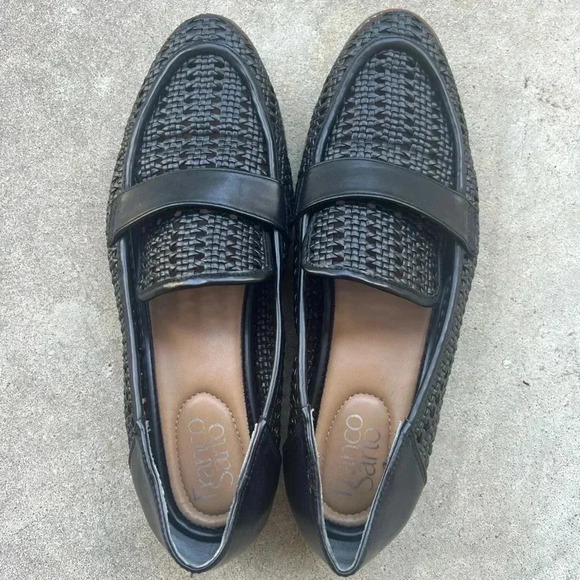 Franco Sarto Black Loafers with Perforated Design - Picture 2 of 6